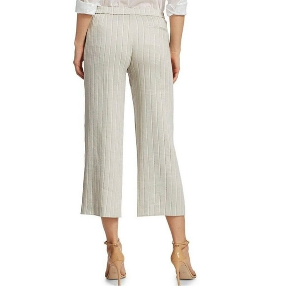 THEORY NWT Wide Leg Pull On Grey Multi
Stripe Linen Pant - Size L - Picture 2 of 10
